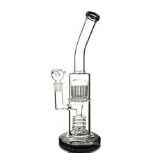 Tubo de 12 brazos de cristal de cachimba Negro Pipas de agua de fumar (ES-GB-361)